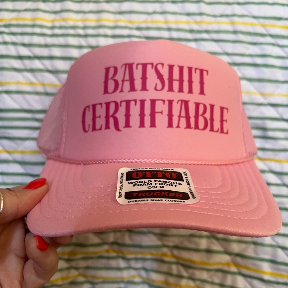 Pink 'Batshit Certifiable' Foam Trucker Hat